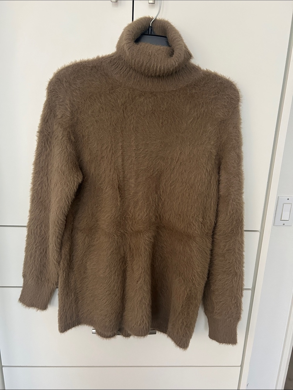 Zara Fuzzy Brown Turtleneck Sweater